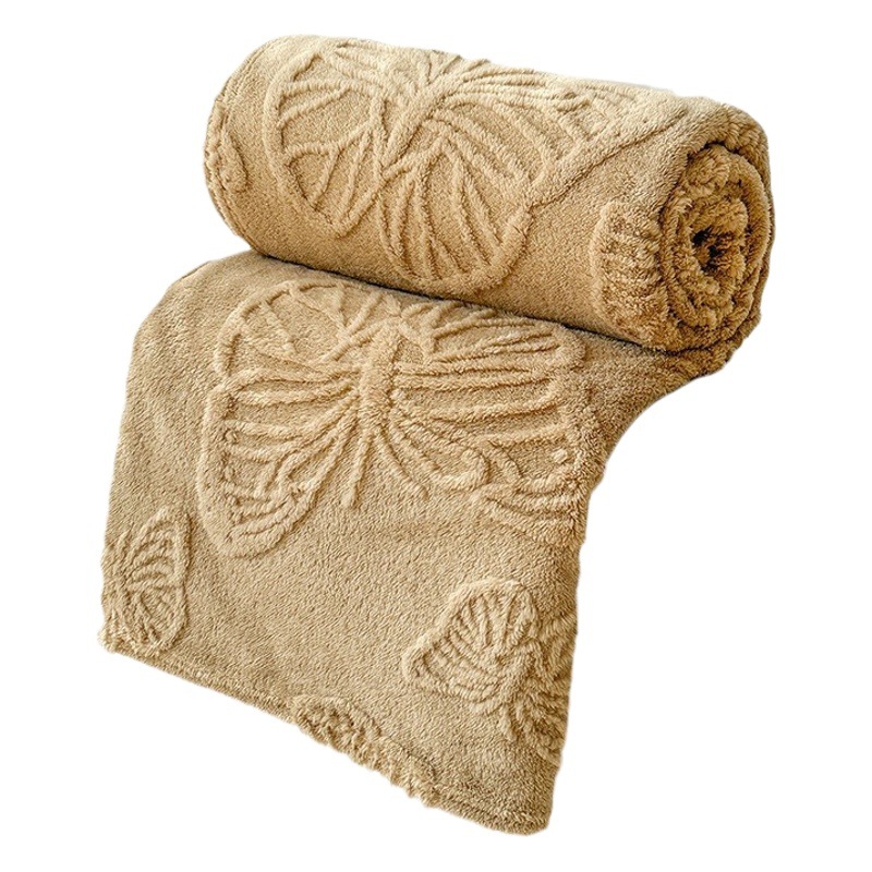 2024 solid color cross-border foreign trade Tower velvet single-layer blanket double-sided velvet flannel air conditioning office cover blanket