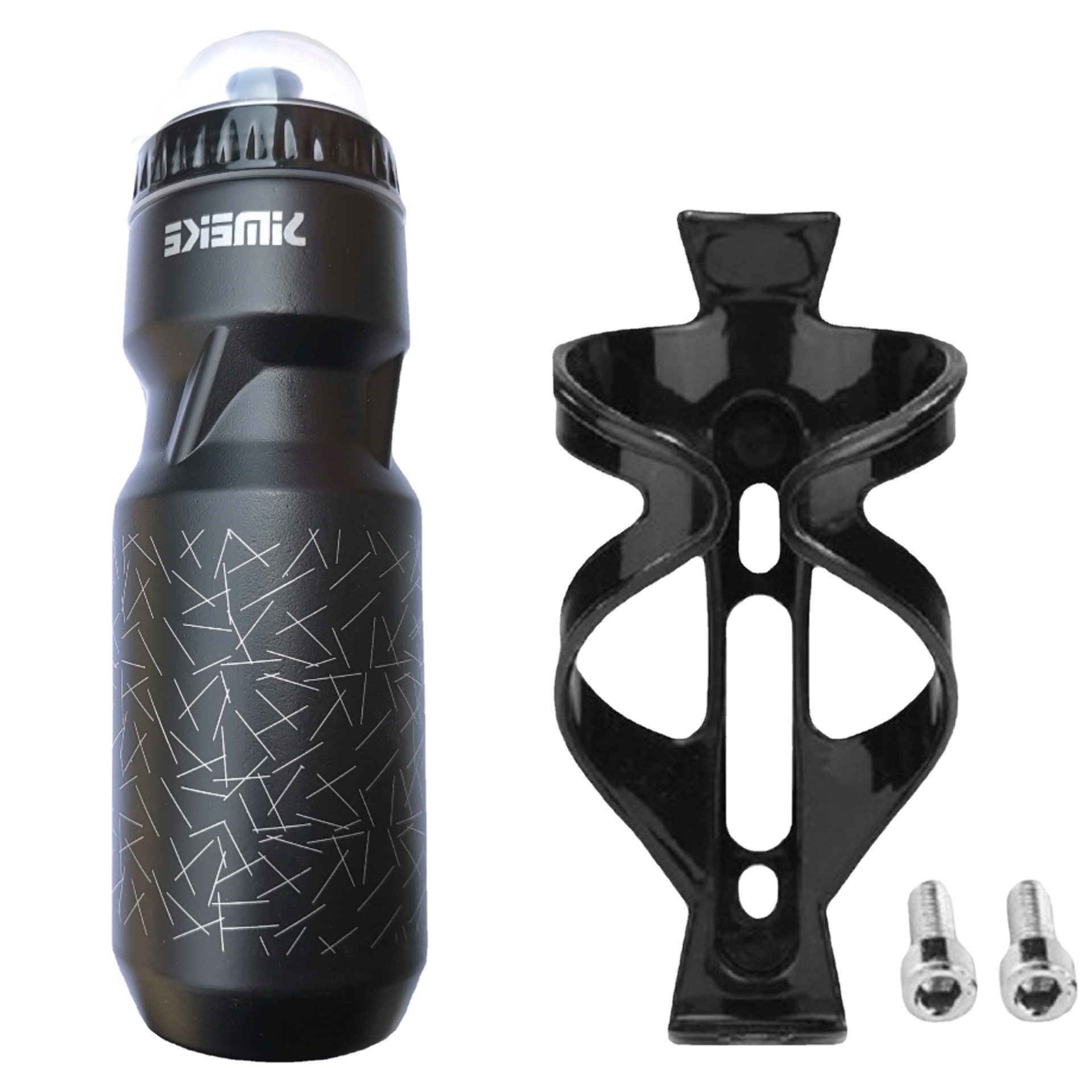 750 sports kettle depends on mountain bike sports with dust cover PC monochrome plastic kettle + kettle rack