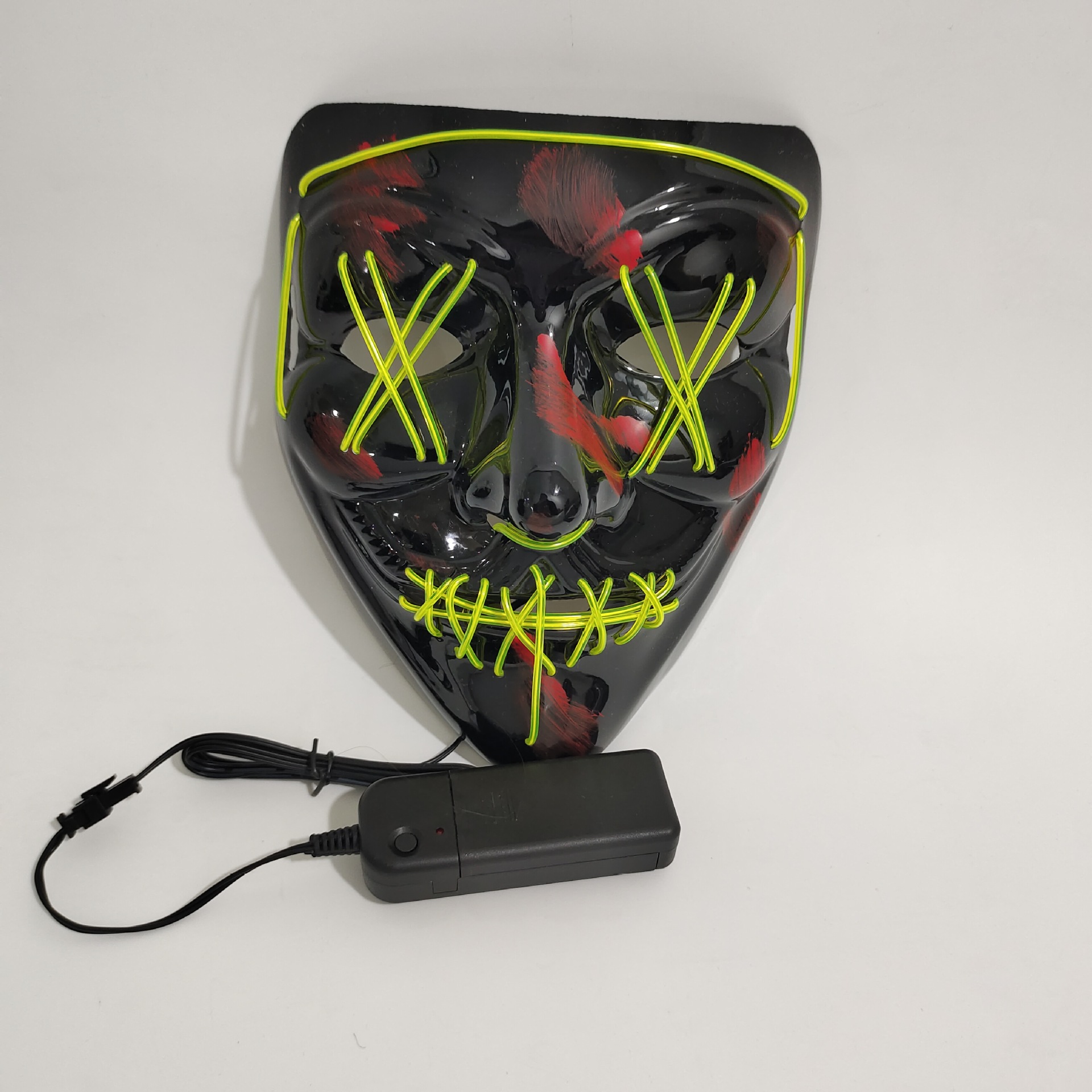 Picture of Spot Amazon Halloween Two-Color Mask El Cold Light Ktv Dance Party Scary Scary Mask Fluorescent