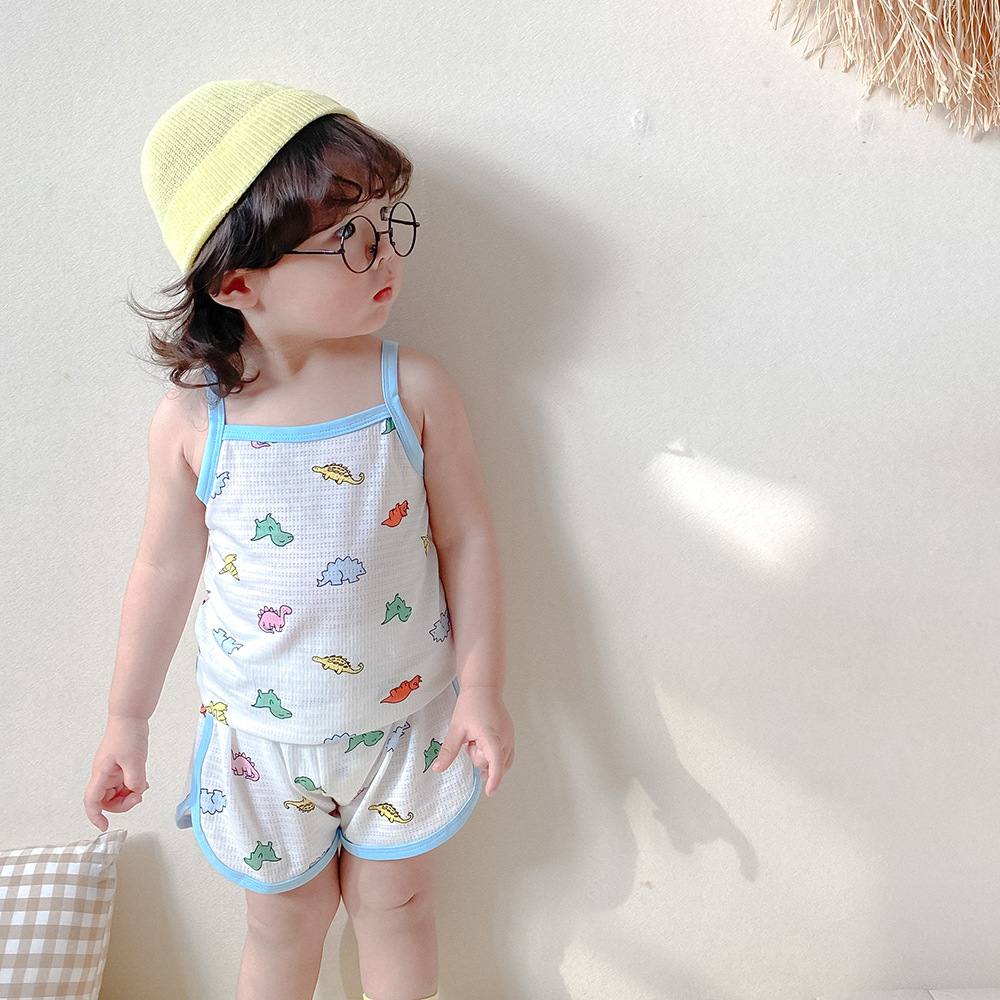 Picture of Summer New Children's Pajamas Children's Home Clothes Girls Summer suit Shorts Vest Summer Wear