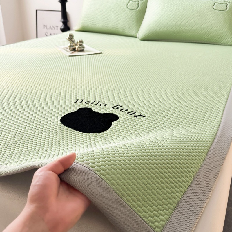 Picture of Class A cool feeling ice bean ice silk mat three-piece set 2025 summer new air conditioning soft mat mat machine washable
