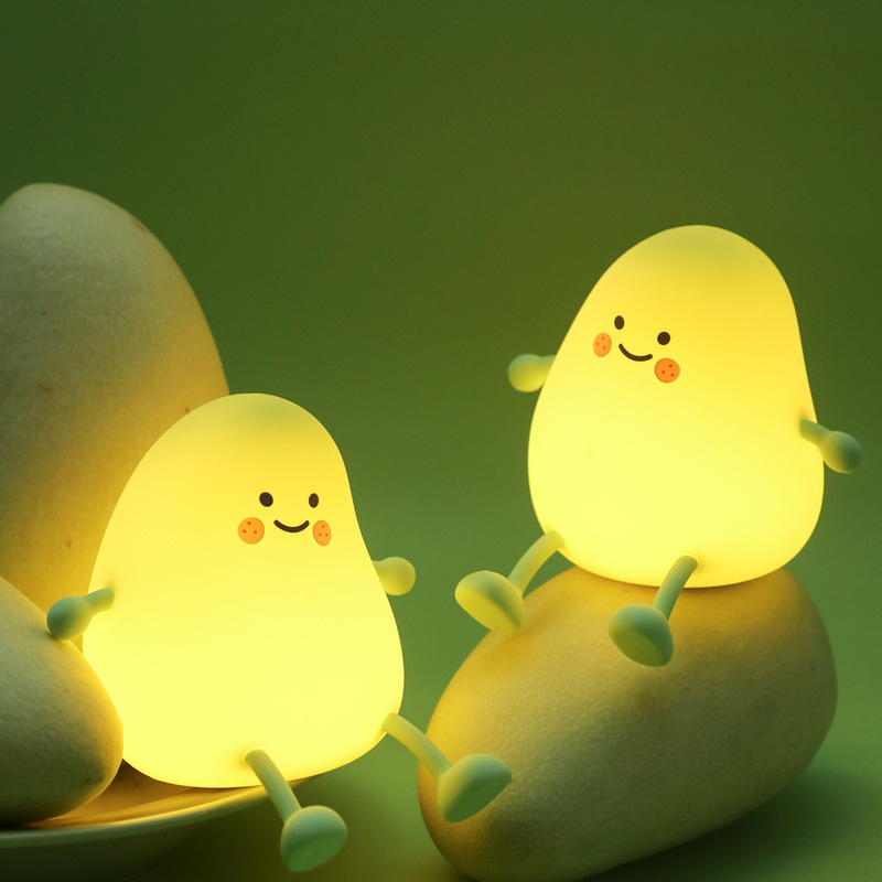 Cross-border small green mans silicone lamp timing sleeping atmosphere clap lamp mobile phone holder children's gift mango night light