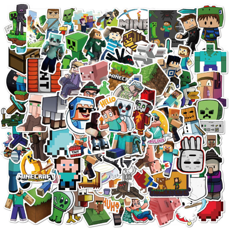 50/100 Game My World Stickers Laptop Handbook Phone Shell Decorative Waterproof Stickers