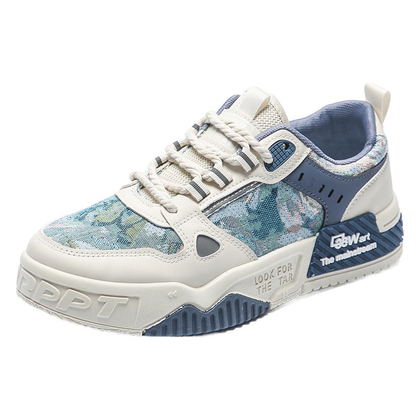 2024 spring new men's breathable leather sneakers student versatile low-top niche shoes sports casual men's shoes