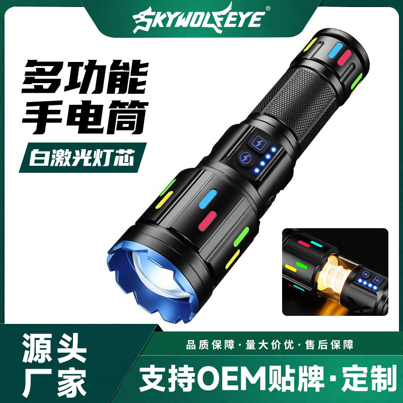 Cross-Border Cash Super Bright Led Strong Light Long-Range Zoom Flashlight Outdoor Multi-Functional Portable Super Bright Flashlight