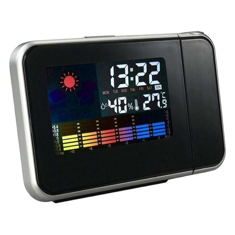 8190 Weather Projection Clock Creative Home Color Screen Large Screen Weather Forecast Perpetual Calendar Alarm Clock Silent Alarm Clock