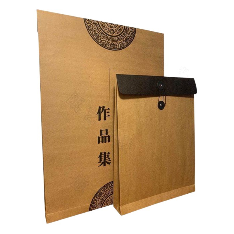 Four open 8K Art College storage bag file bag 4K Training Studio Collection book Kraft paper bag A3 thickness