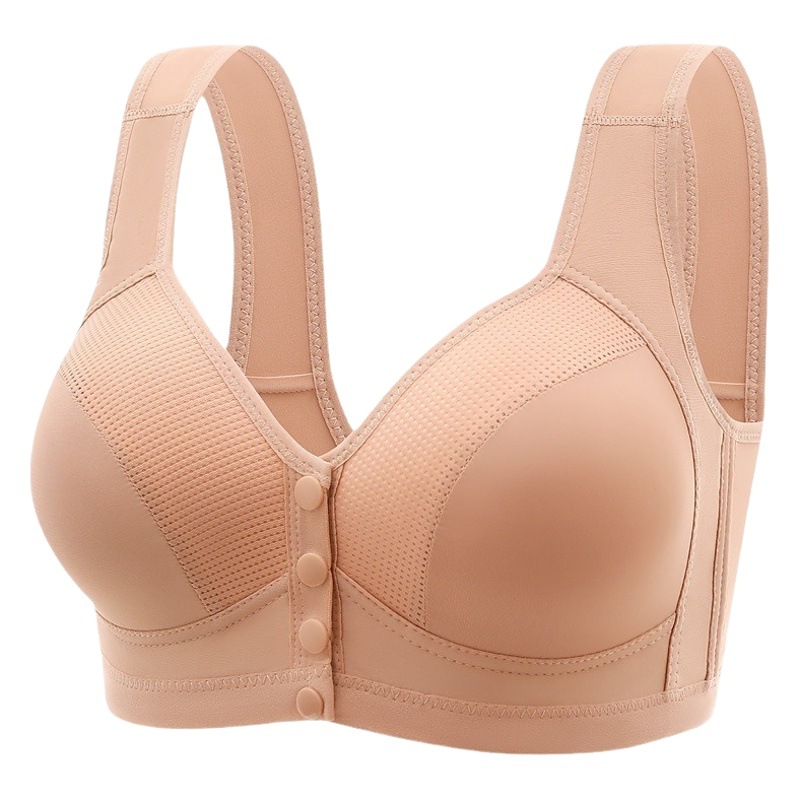 Cross-Border Plus Size Front Buckle Underwear Women's Large Size No Rims Push-Up Bra Fixed Cup Beauty Vest Style Bra