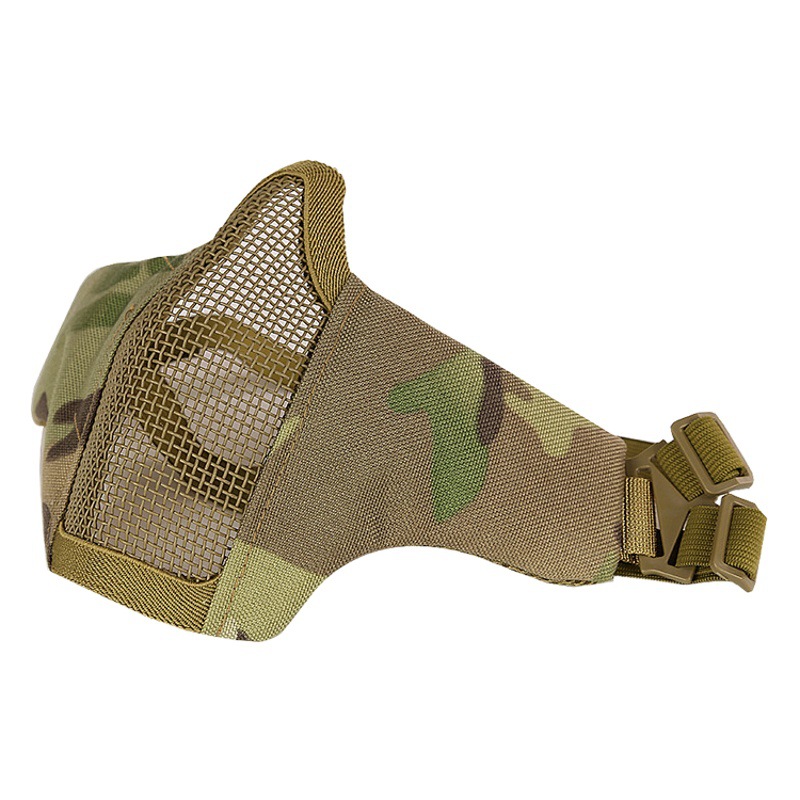 Cross-border Amazon Outdoor Riding Protective Breathable Steel Wire Tactical Mask Real CS Field Protective Mask