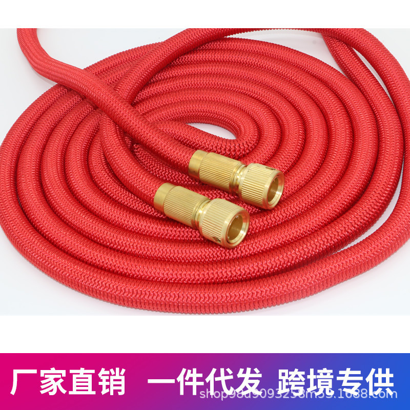 Red copper quick connect factory wholesale new telescopic car wash water pipe seamless ribbon watering water pipe natural latex
