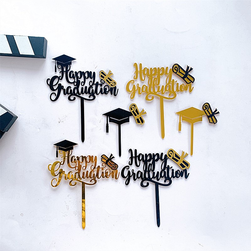 Acrylic Graduation Season Cake Decoration Insert Student Graduation Ceremony Cake Insert Flag Internet Celebrity Cake Decoration