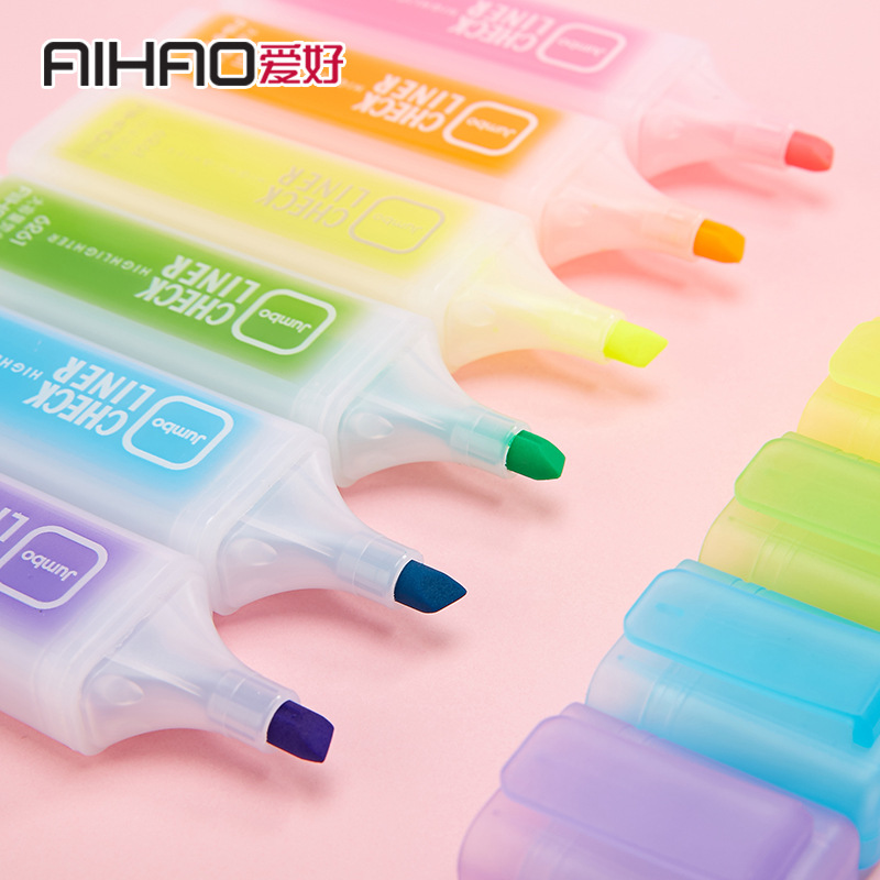 Hobby Student Highlighter Inclined Head Marking Pen 6 Color Korean Creative Color Emphasis Marking Pen 6261