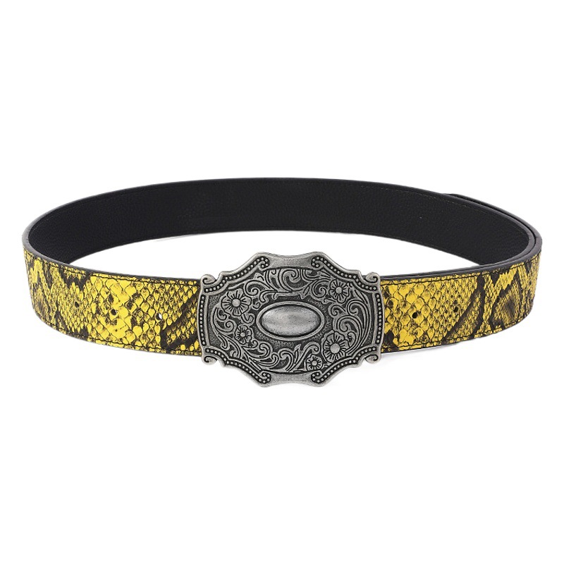 Artistic retro exotic metal beaded heavy industry adjustable PU leather trendy women's clothing matching belt