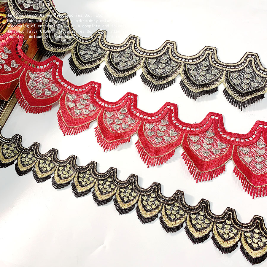 Good things to buy lace fleshy beauty feeling phoenix tail red heart clothing all-match embroidery fine thread pair flower barcode lace