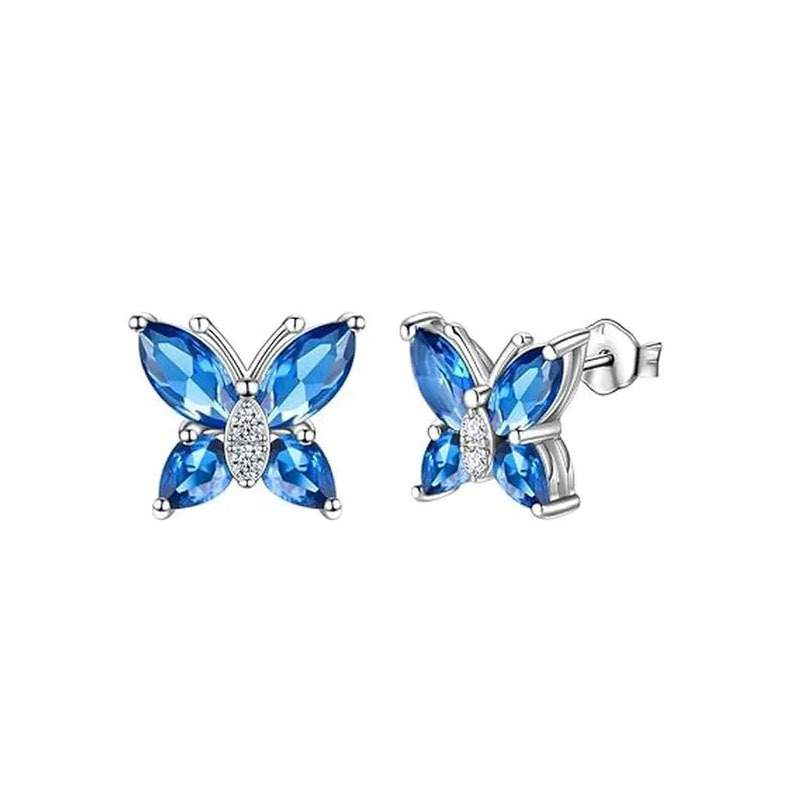 Picture of TEMU Cross-border New Butterfly Ring Earring Necklace Female European and American Animal Butterfly Pendant Clavicle Chain Jewelry suit