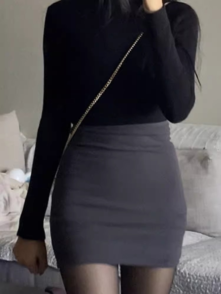 Hip Skirt Women's Sexy Hot Girl Anti-light Pure Desire High Waist Short Skirt 2024 Summer Thin Skirt