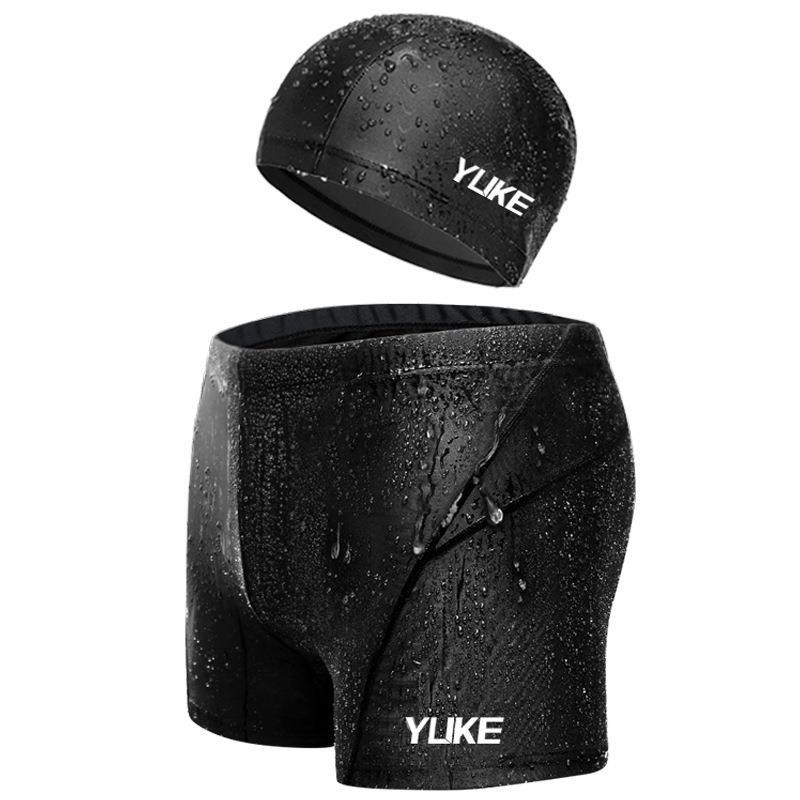 Picture of Feather men's shark skin swimming trunks large size swimsuit swimming trunks waterproof quick-drying lace-up rope swimming shorts wholesale