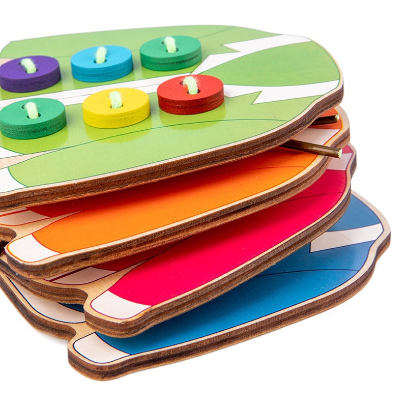 Picture of Montessori clothes rope sewing button threading hand-eye coordination daily life teaching aids baby concentration early education toys