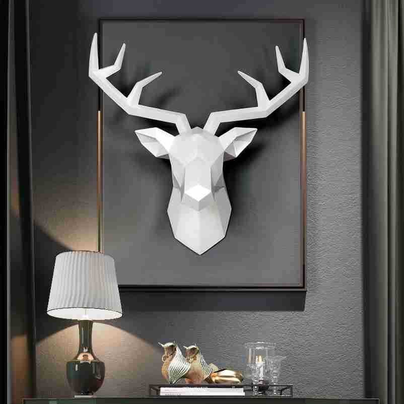 Geometric European Lucky Simulation Animal Head Deer Head Wall Hanging Wall Decorations Wall Hallway Pendant Bar Wall Decorations