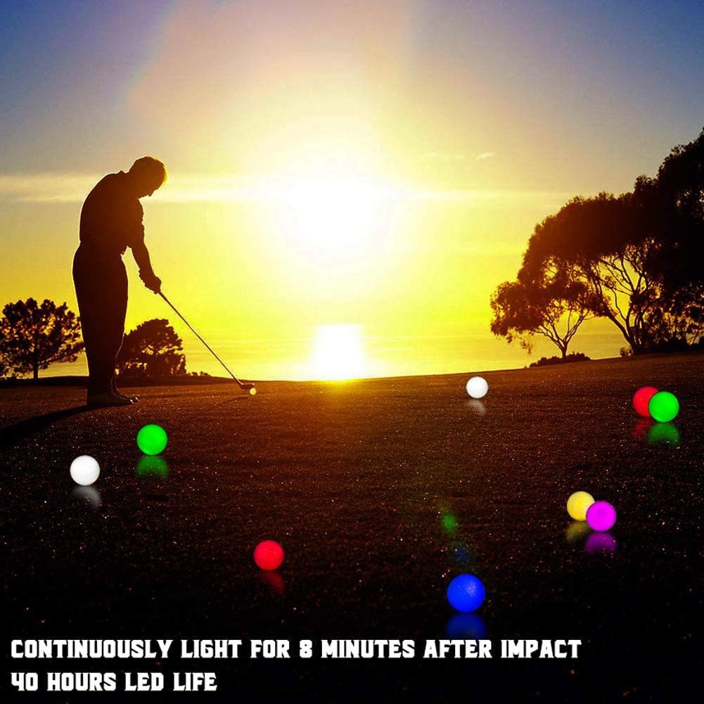 Picture of golf flash ball luminous ball luminous ball multicolor LED golf night practice ball printable LOGO