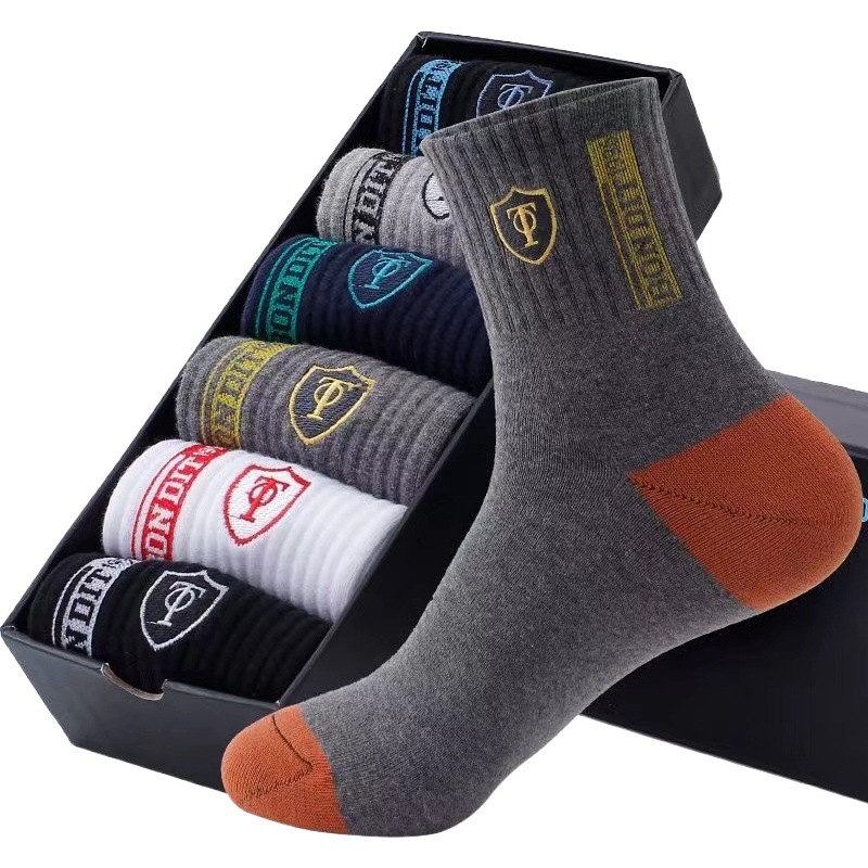 Sports socks sweat-absorbent breathable Men's autumn and winter men's fashion socks student fashion socks all-match mid-calf socks men