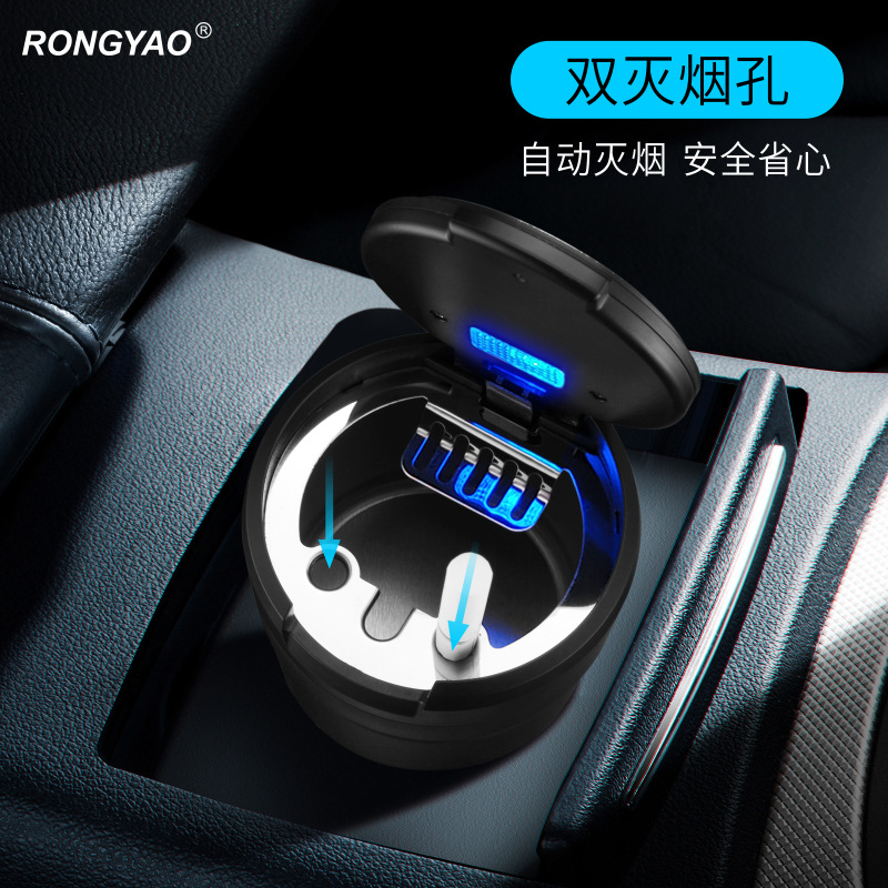 Picture of Creative Pop-Up Cover with Light Ashtray with Lighter Trendy Brand Led Car Ashtray Passed Ce Certification F
