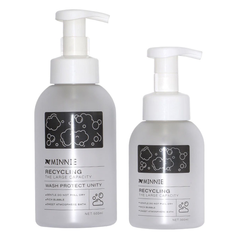 Spot 300ml500ml press mousse foam bottle hand sanitizer bottle facial cleanser bottle plastic pet frosted bottle