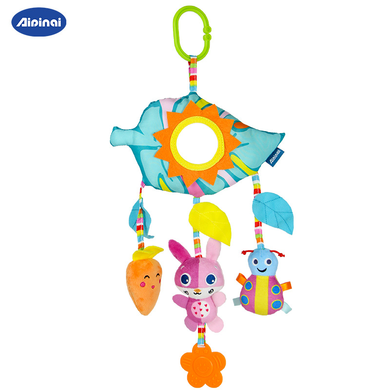 Picture of Aipinqi New Rainbow Car Hanging Toy Crib Bell Soothing Plush Toy Baby Rattle Manufacturer Ready Stock
