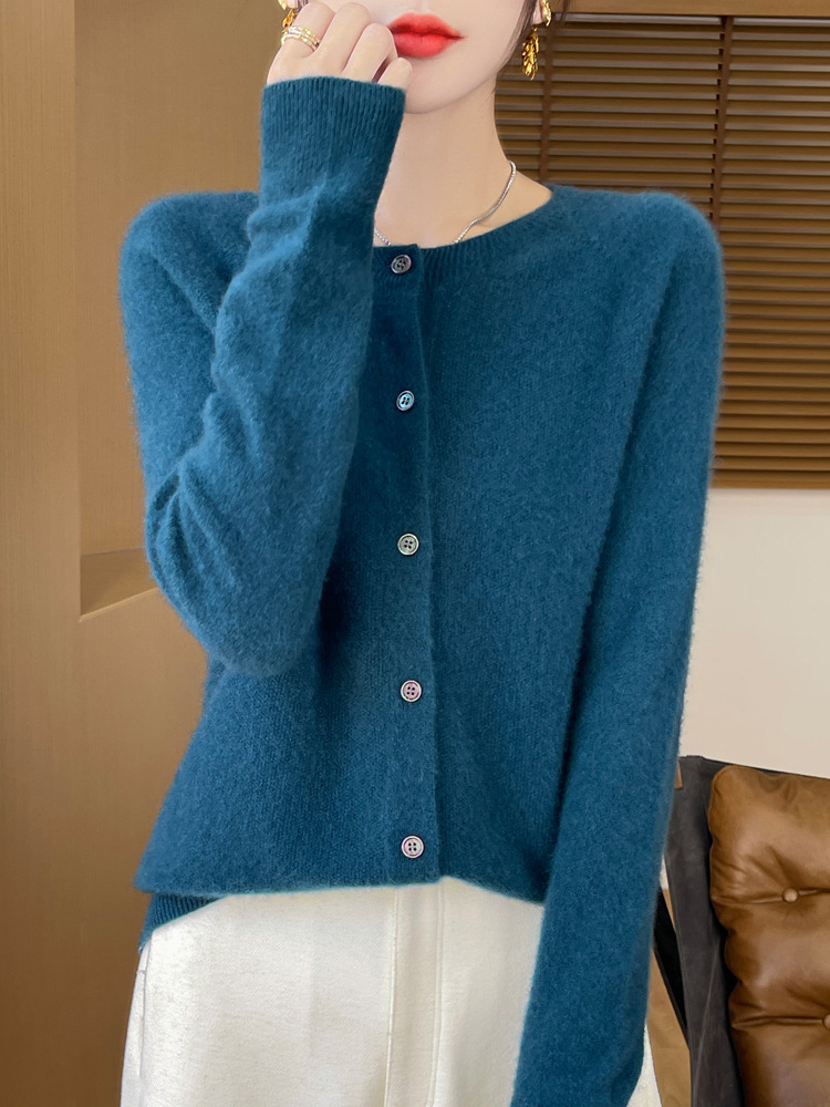 Picture of Wool Cardigan Women's Autumn and Winter New Loose Knitted Sweater First-Line Garment Solid Color Sweater High-end Atmospheric Coat Top
