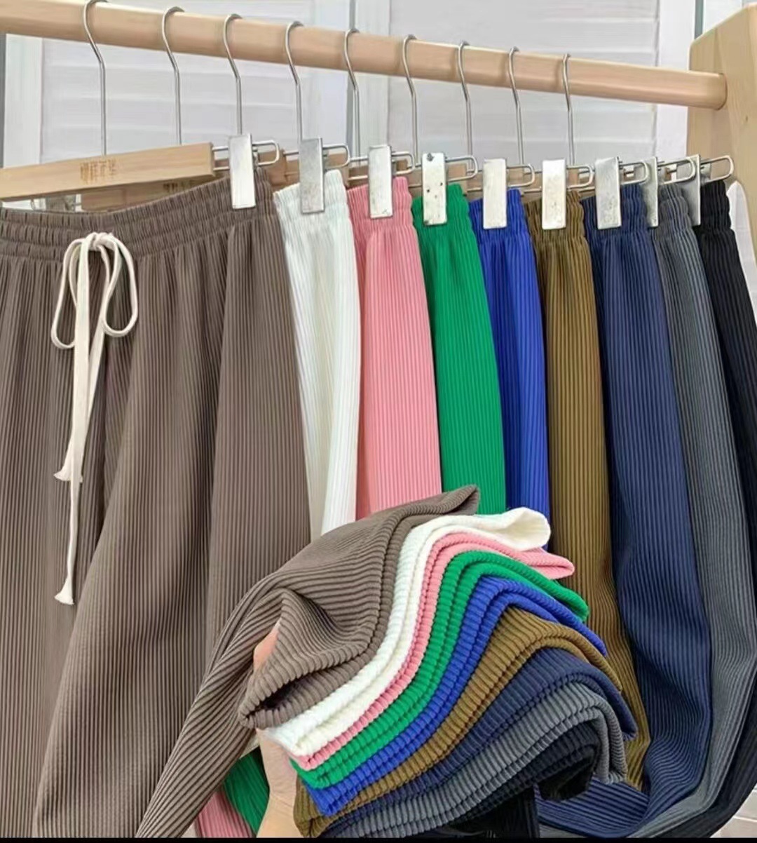 2023 Summer High Waist Loose Mop Pants Hangting Snake Bone Pattern Wide Leg Pants Women's Slim Look Casual Straight Pants Women