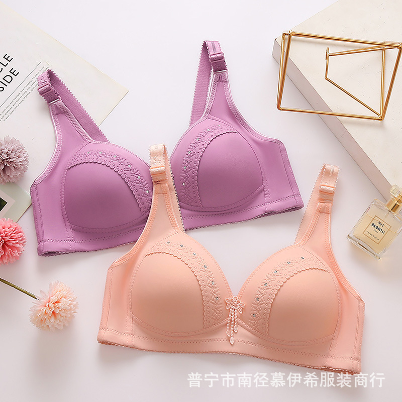 Picture of plus size women's bra gathered up to support sagging underwear middle-aged and elderly mother thin bra wholesale direct supplier
