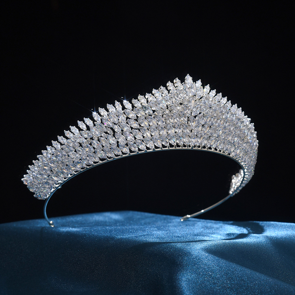 Picture of European and American bride wedding luxury crown exquisite wedding headdress zircon crown cross-border hair accessories wholesale