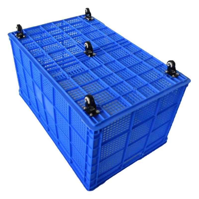 Rectangular Large Thickened Turnover Basket with Wheels Garment Factory Storage Express Frame Sorting Transfer Transportation Plastic Basket