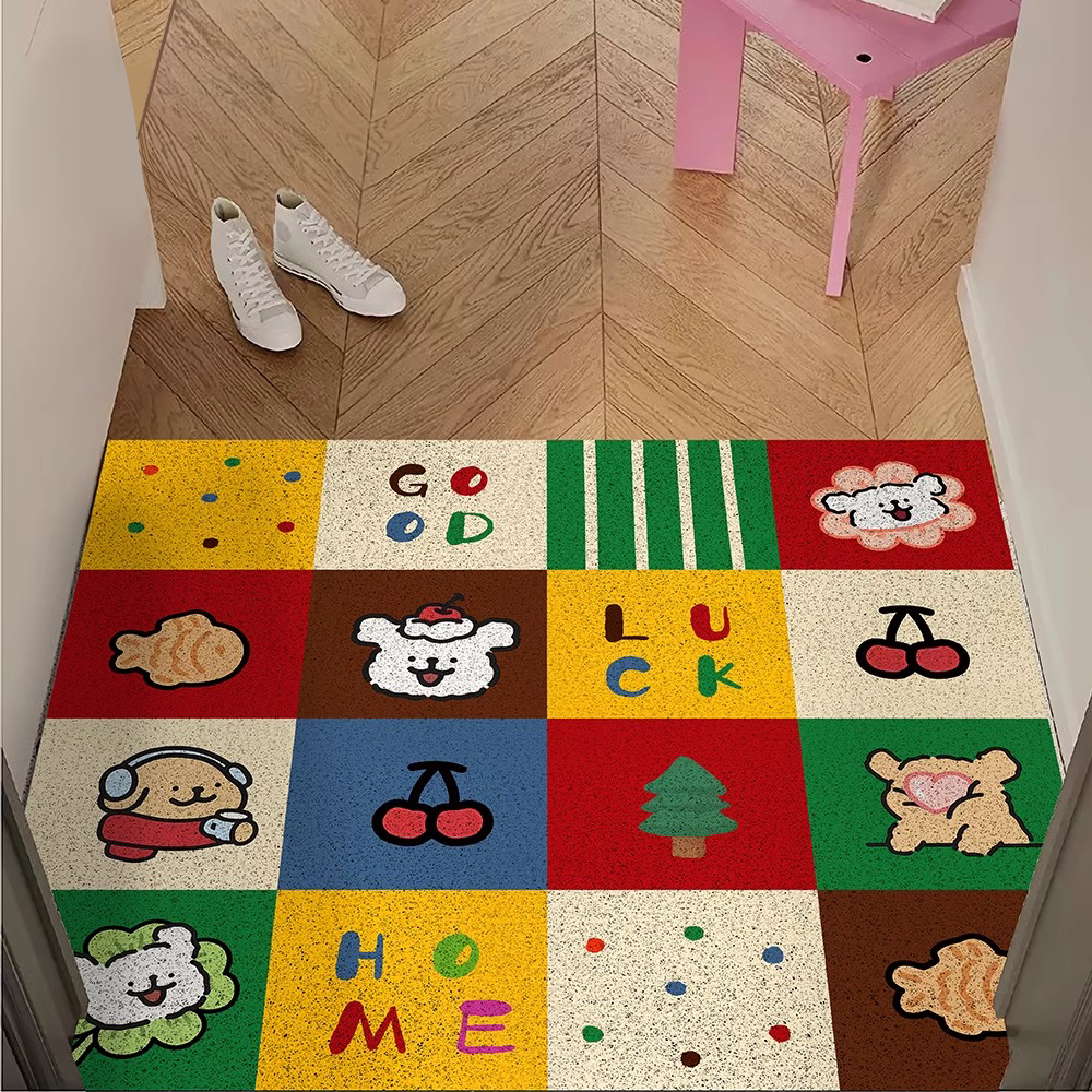 Entrance Floor Mat Dopamine Shoe Changing Area Silk Ring Floor Mat Household Dust Removal Dirt Resistant Anti-Slip Mat Outdoor Door Floor Mat