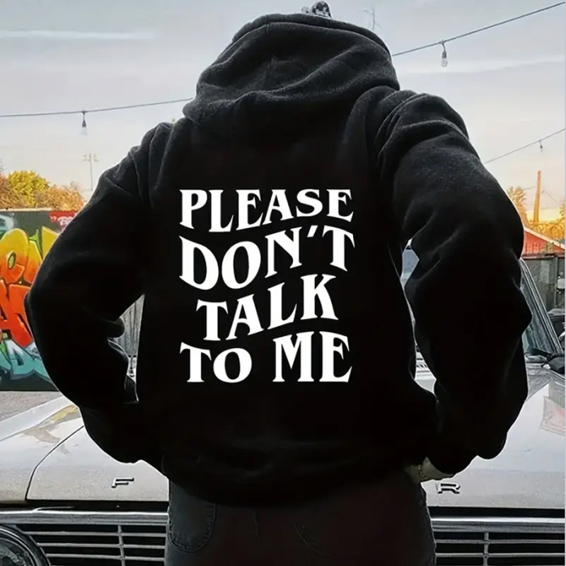 Amazon autumn and winter women's clothing back bag collar fleece-lined sweater hooded letter printing foreign trade sweater explosions women