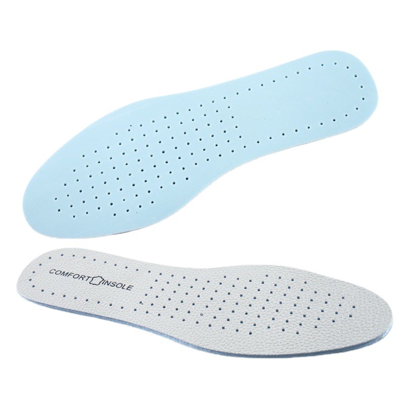 Latex cowhide insole shock absorption summer breathable sports long standing not tired thin leather super soft shit feeling military training