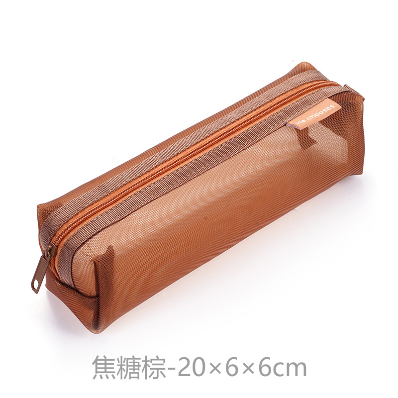 Picture of Three-dimensional simple transparent mesh pen bag for students examination stationery bag large capacity portable storage bag wholesale