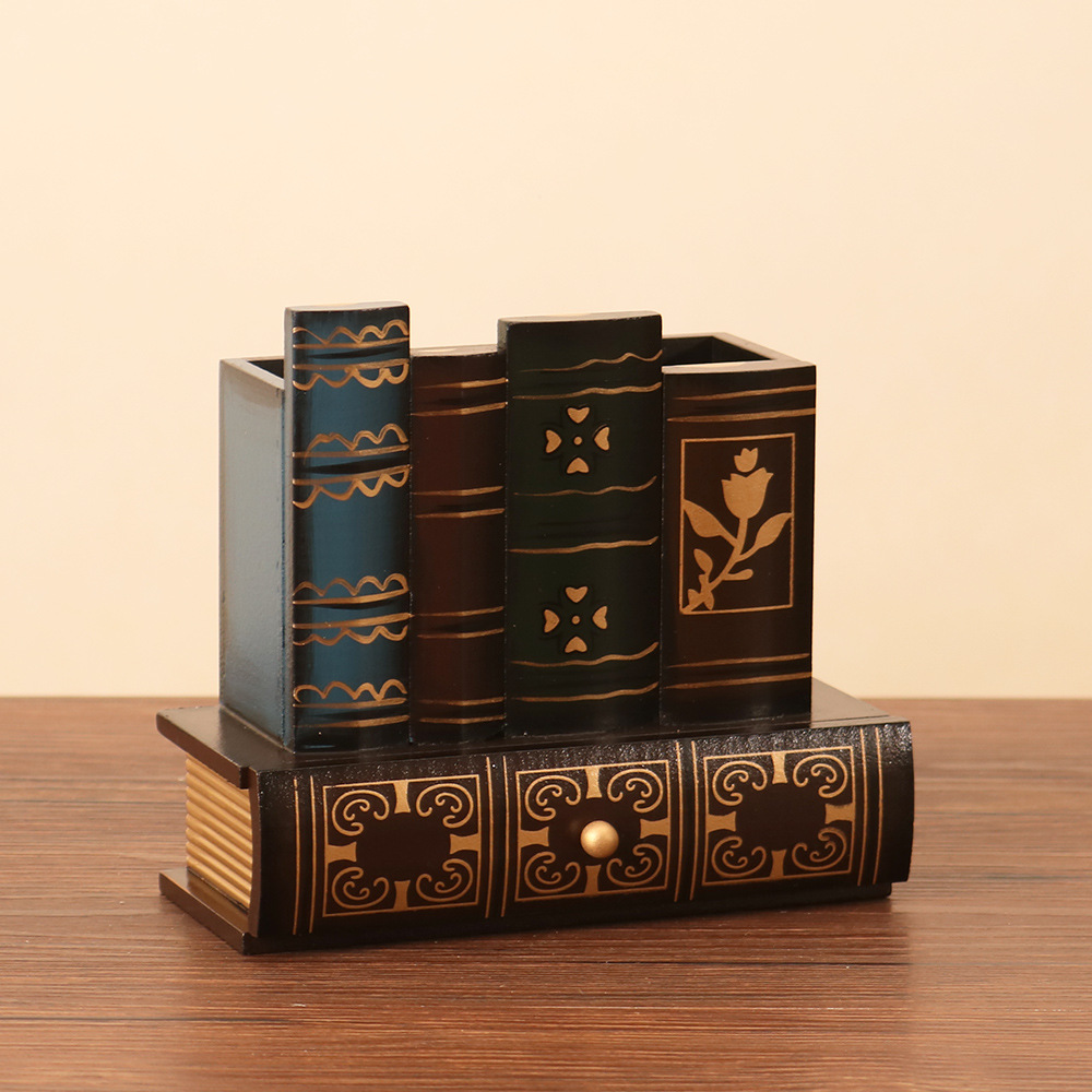 Picture of Cross-border Retro Personalized Pen Holder European-style Creative Storage Box Office Desktop Decorations Ornaments Crafts Gifts