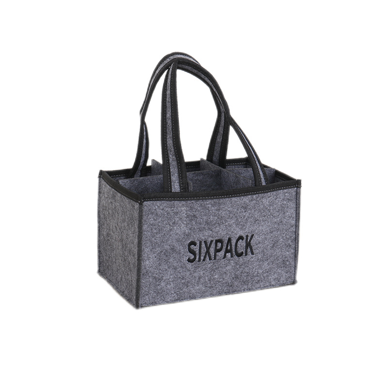 Picture of Red Wine Gift Packaging Bag Single Wine Insulation Felt Thickened Handbag Non-woven Felt Gift Bag