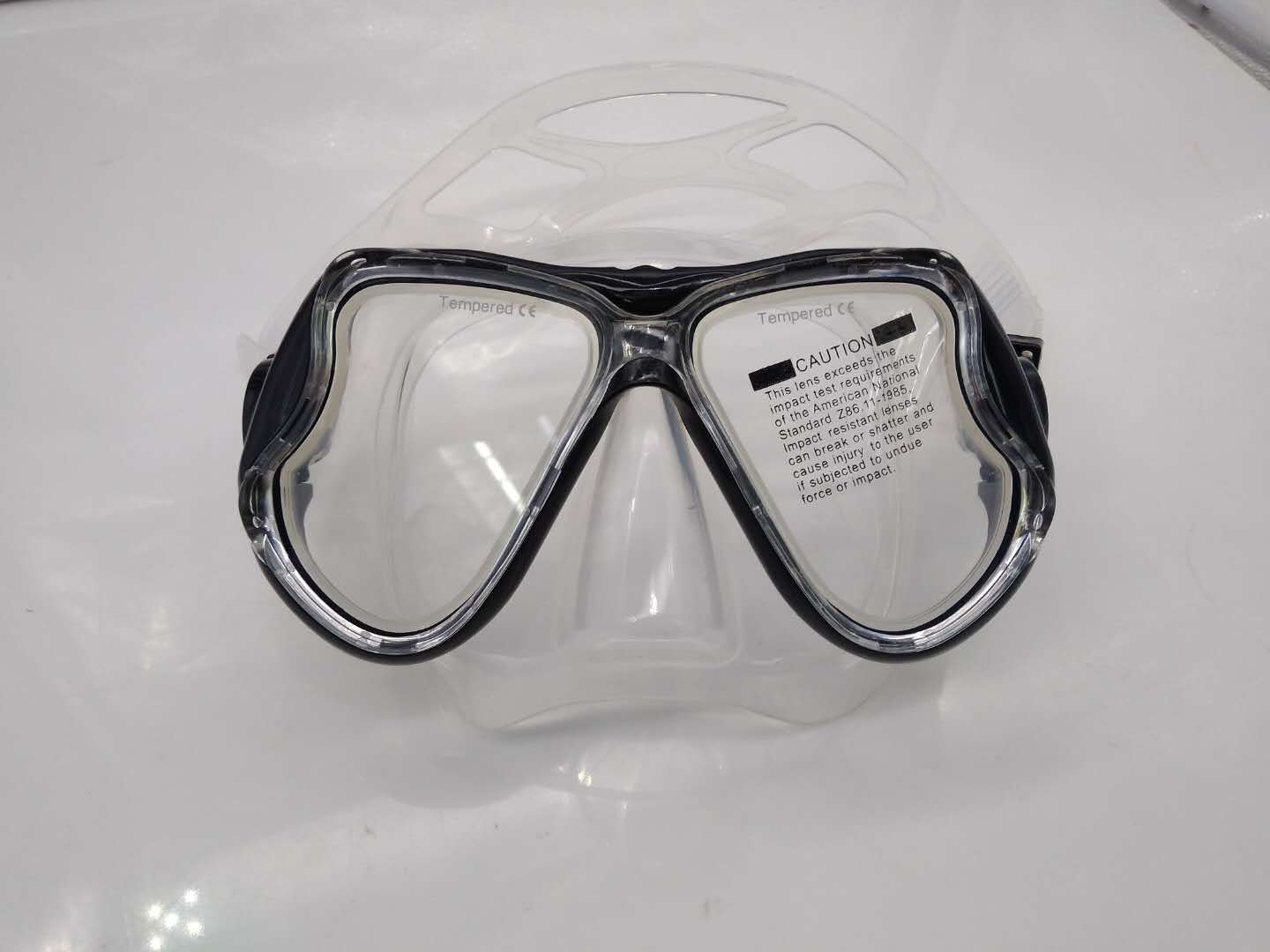 Picture of Large frame diving goggles snorkeling myopia lens diving mask liquid silicone PVC diving goggles tempered glass