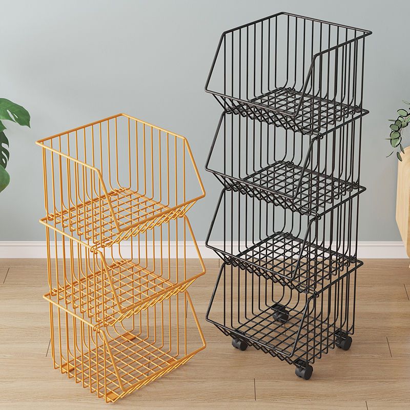 Kitchen Shelf Storage Rack Floor-Standing Multi-Layer Desktop Storage Punch-Free Bathroom Toilet Multi-Functional Rack Trolley