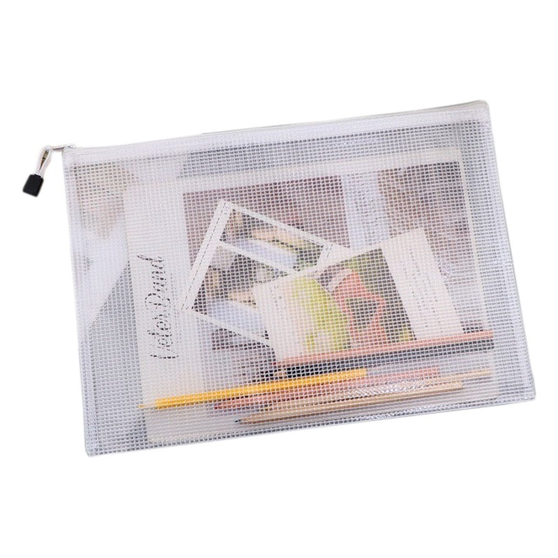 Picture of Wholesale Pvc Plastic A5 Large Capacity Mesh Zipper File Bag A3 Storage File Prenatal Check-Up Information A4 Storage Bag