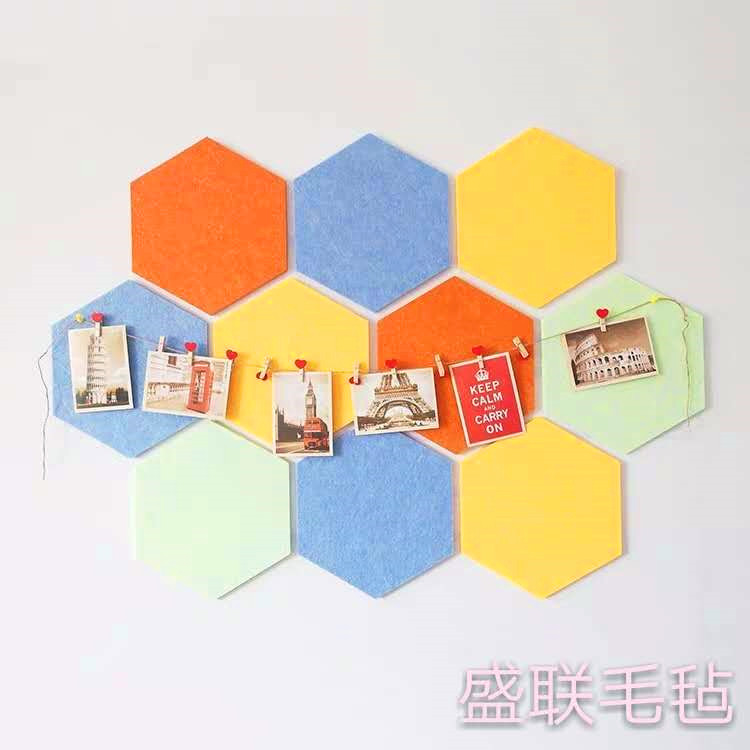 Felt hexagonal kindergarten display board home background photo wall bulletin board wall decoration stickers wholesale