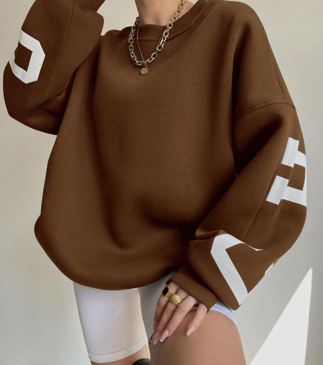 Picture of 2022 Amazon Cross-border European and American Women's Casual Fashion Printed Thickened All-match Top Long Sleeve Sweater