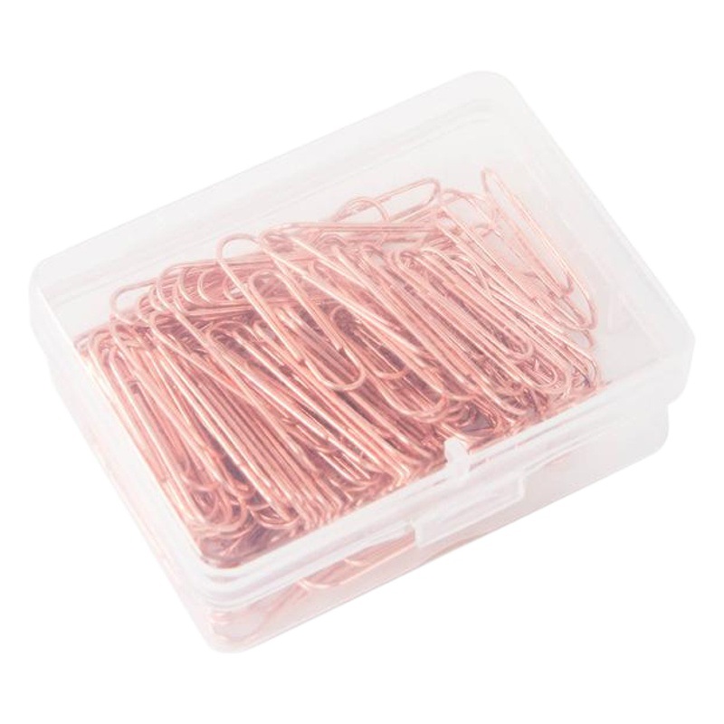 Cross-border metal plating rose gold shaped paper clip wholesale paper clip boxed office stationery paper clip