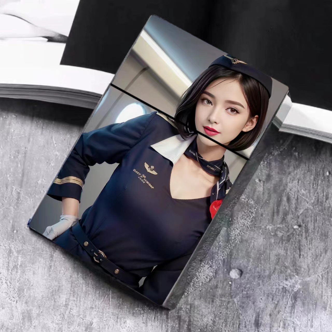 Picture of Cigarette case 20 thick sticks press automatically pop open beauty cigarette case card storage box holiday gifts