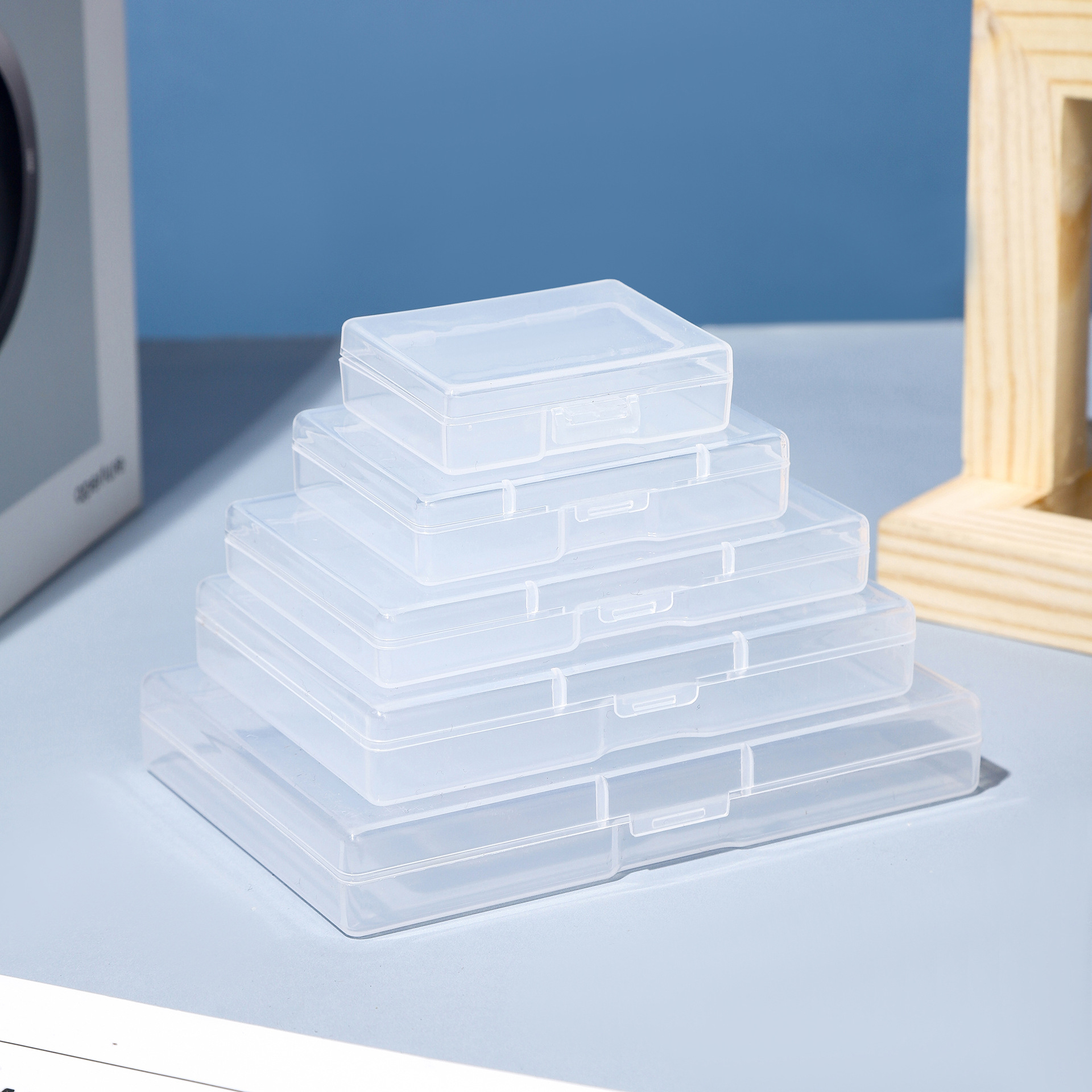 Rectangular PP Plastic Packaging Empty Box with Lid Transparent Storage Box Parts Mobile Phone Repair Flat Box Small Box