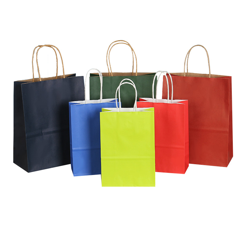 Picture of in stock Kraft Paper Bag Takeaway Bag Packing Bag Clothing Packing Holiday Gift Bag Kraft Paper Bag Customization