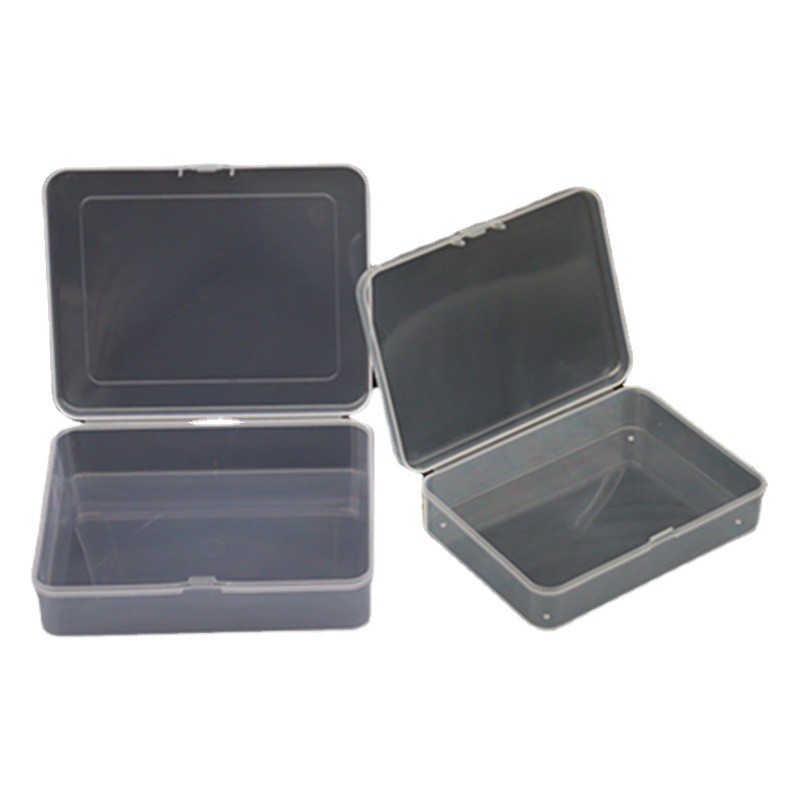 pp rectangular plastic transparent with lid tool parts small box mobile phone mask hardware storage box stationery storage box