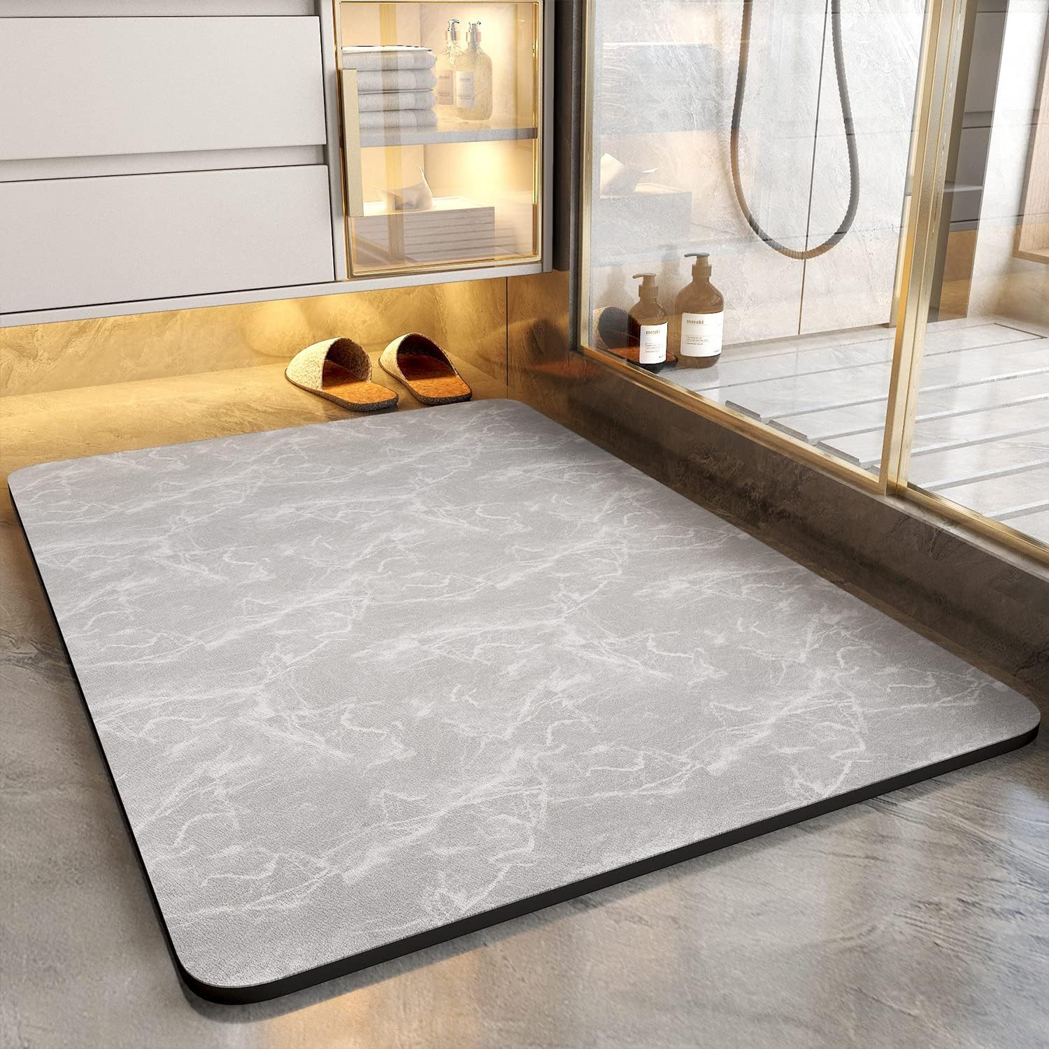 Light Luxury Household Diatom Mud Water-Absorbent Quick-Drying Non-Slip Foot Mats Bathroom Bathroom Floor Mats for Bathroom Toilet Door